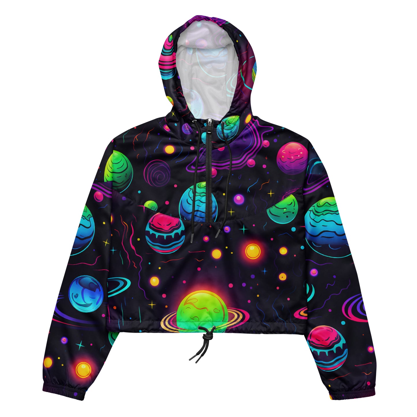 Trippy Space Women’s cropped windbreaker