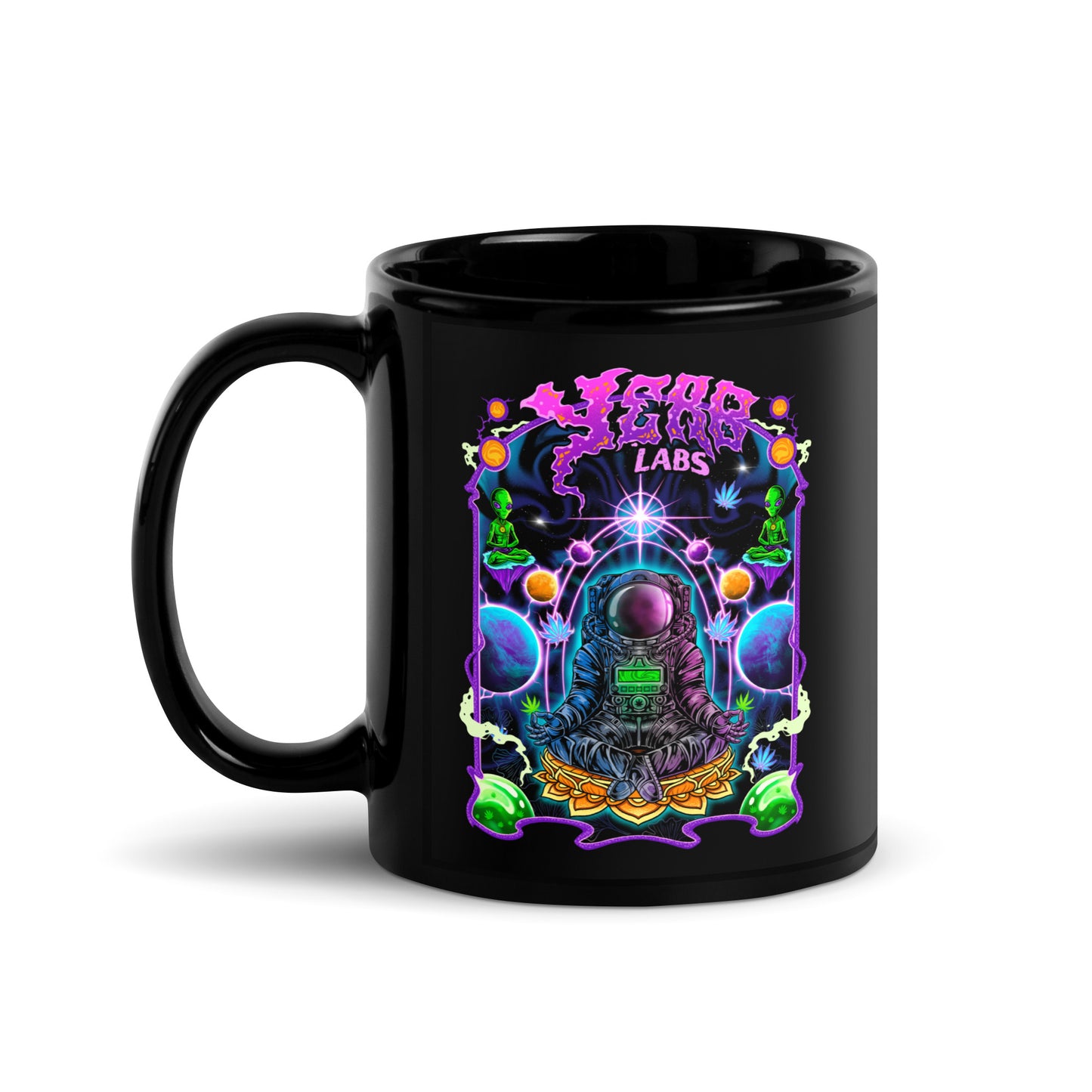 Yerb Labs Trippy Black Glossy Mug