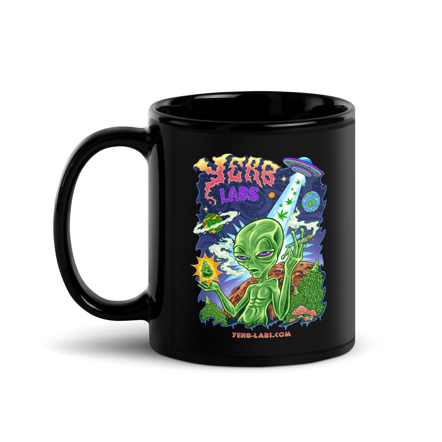 Yerb Labs Trippy Black Glossy Mug