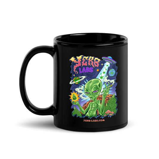 Yerb Labs Trippy Black Glossy Mug