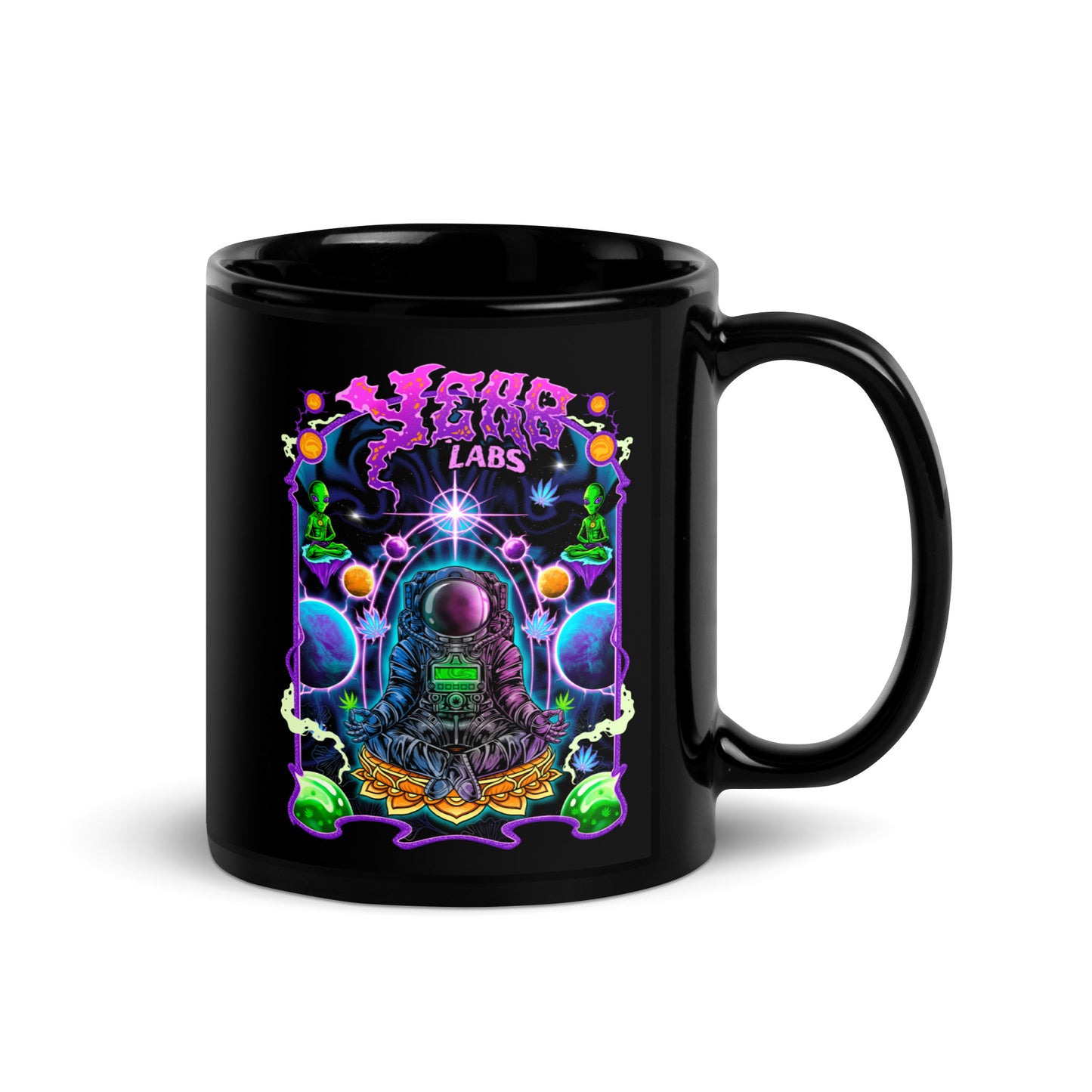 Yerb Labs Trippy Black Glossy Mug