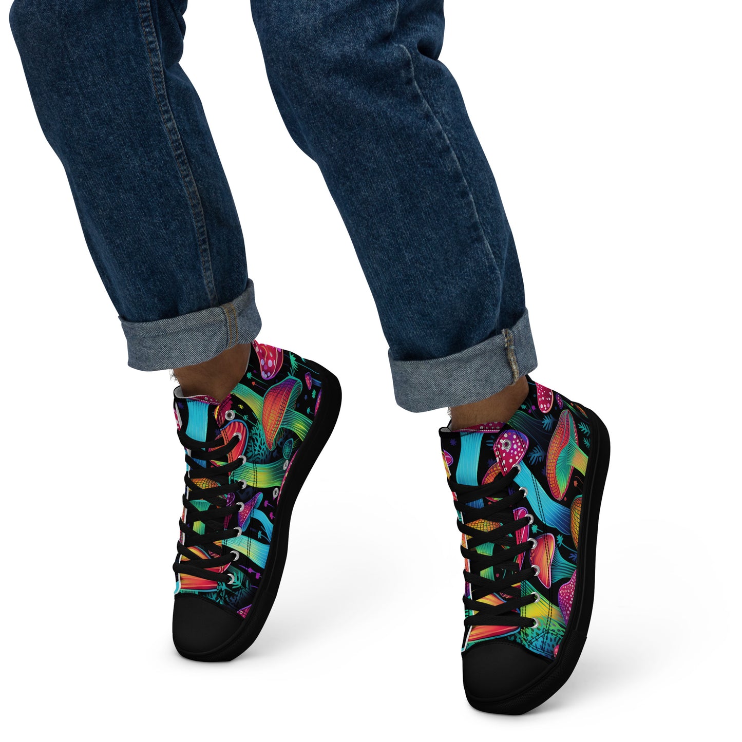 Yerb Labs Psychedelic Mushroom Men’s high top canvas shoes