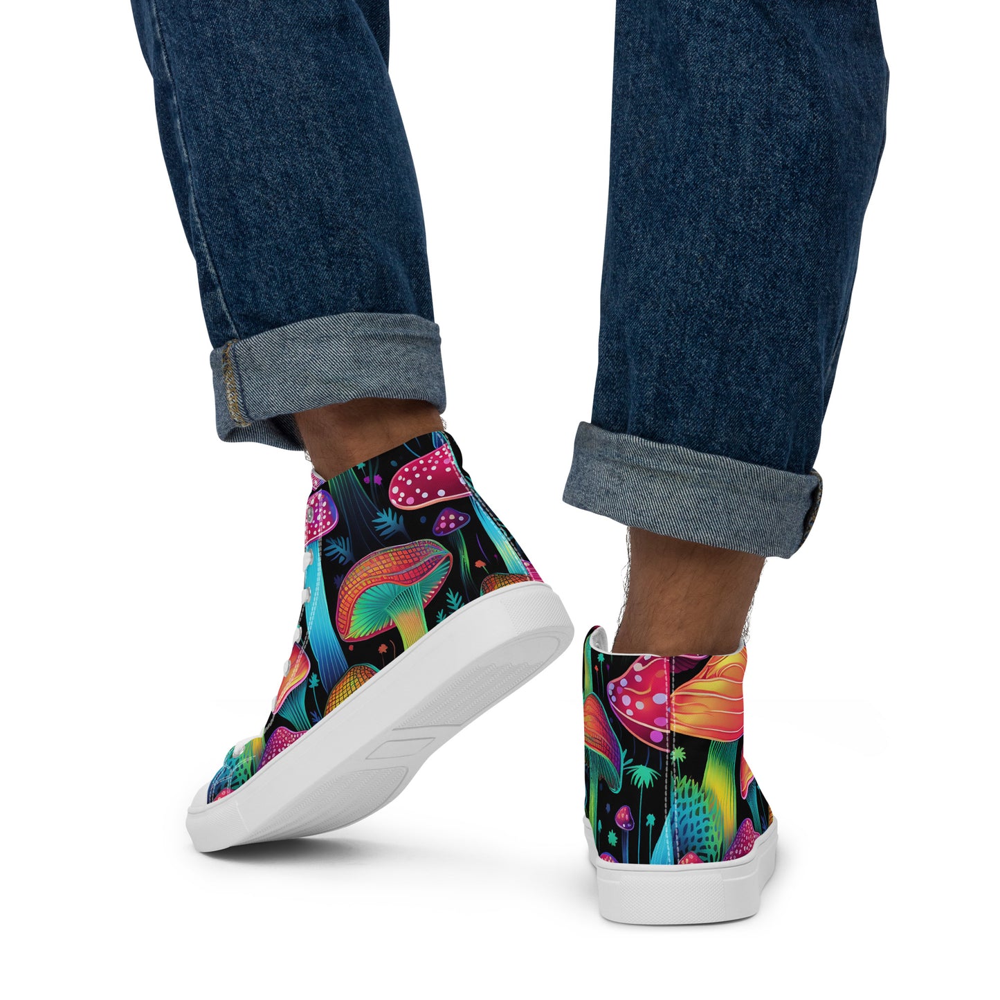 Yerb Labs Psychedelic Mushroom Men’s high top canvas shoes