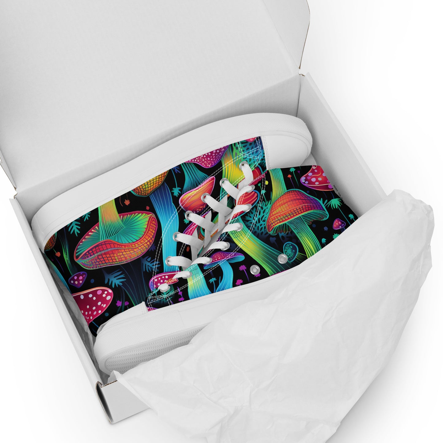 Yerb Labs Psychedelic Mushroom Men’s high top canvas shoes