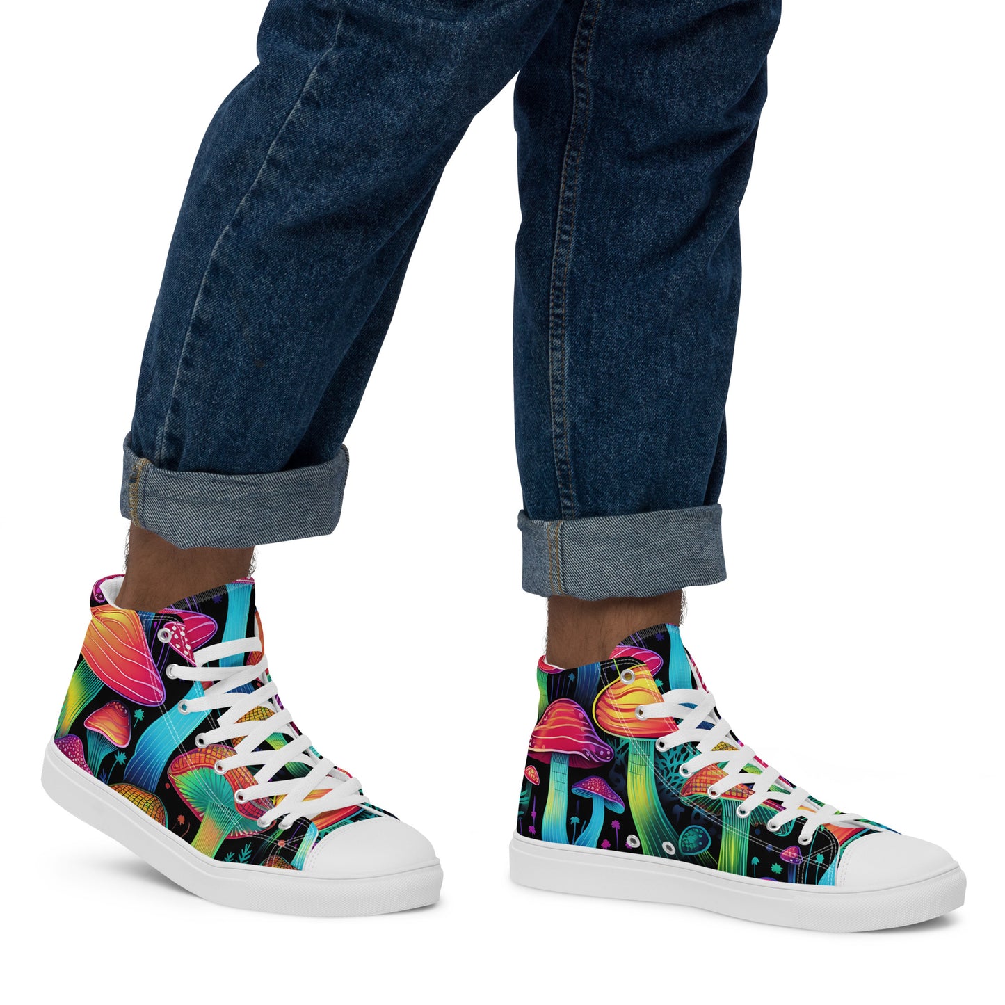 Yerb Labs Psychedelic Mushroom Men’s high top canvas shoes