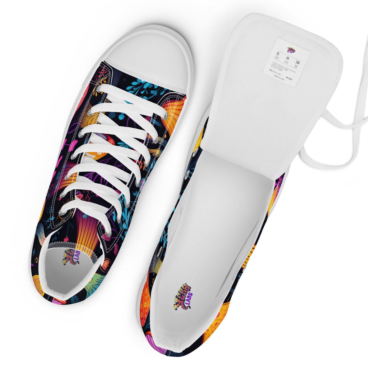Yerb Labs Magic Mushroom Women’s high top canvas shoes
