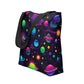 Neon Space Tote bag