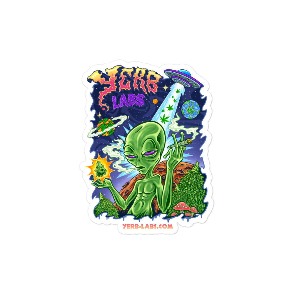 Yerb Labs Trippy Alien Bubble-free stickers
