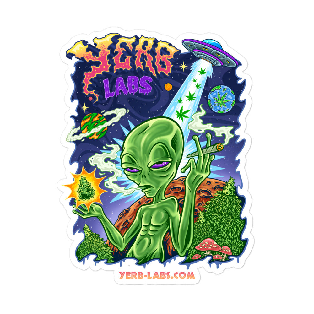 Yerb Labs Trippy Alien Bubble-free stickers